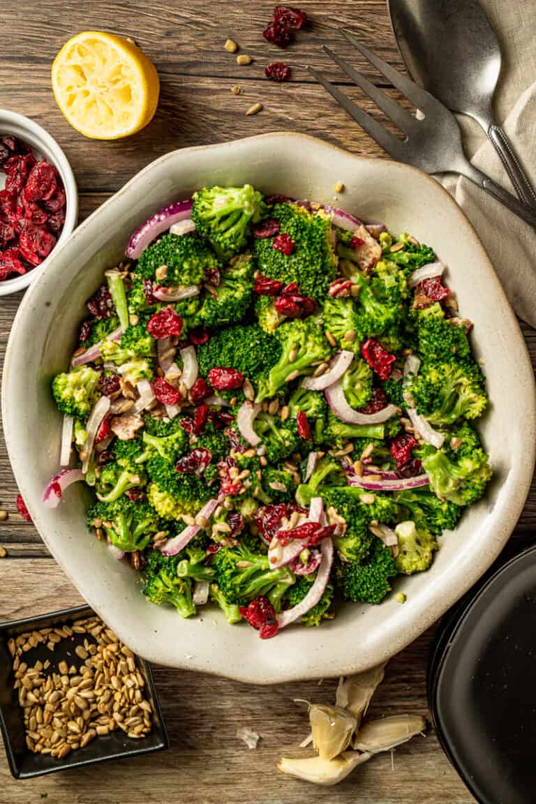Paleo Broccoli Salad with Bacon (Whole30) - The Primitive Dish