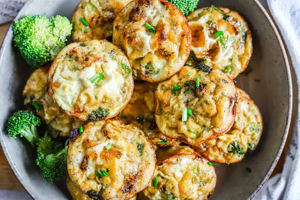 Bacon, Caramelized Onion, and Broccoli Egg Bites (Whole30, Paleo) The Primitive Dish
